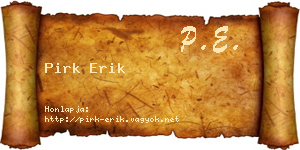 Pirk Erik névjegykártya
